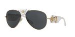 Versace Medusa White/Grey Aviator Sunglasses for Women