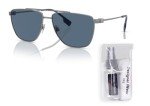 Burberry Gunmetal Blue Aviator Sunglasses Bundle