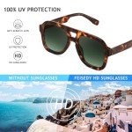 Trendy Vintage Aviator Sunglasses with Thick Frames