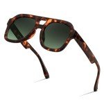 Trendy Vintage Aviator Sunglasses with Thick Frames