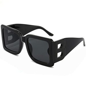 Trendy Black Large Square Sunglasses for All
