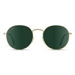 Reflective Lens Round Gold Frame Sunglasses