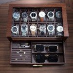 KAMIER 12-Slot Wooden Watch Box for Men