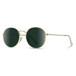 Reflective Lens Round Gold Frame Sunglasses