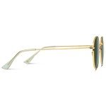 Reflective Lens Round Gold Frame Sunglasses