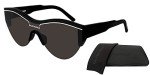 Balenciaga BB0004S Black/Grey Square Sunglasses Bundle