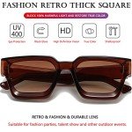AIEYEZO Brown Square Thick Frame Sunglasses
