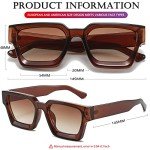 AIEYEZO Brown Square Thick Frame Sunglasses