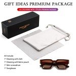 AIEYEZO Brown Square Thick Frame Sunglasses