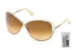 Tom Ford Miranda Rose Gold Geometric Sunglasses + Kit