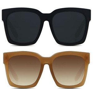 Andwood Oversized Retro Sunglasses - 2 Pack