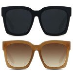 Andwood Oversized Retro Sunglasses - 2 Pack