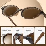 KUGUAOK 90s Retro Oval Cat Eye Sunglasses