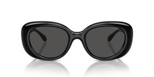 COACH Oval Sunglasses in Black/Grey, 53 mm