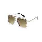 Retro Double Bridge Aviator Sunglasses with Gradient Lenses