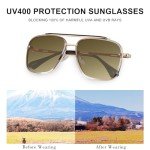 Retro Double Bridge Aviator Sunglasses with Gradient Lenses