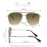 Retro Double Bridge Aviator Sunglasses with Gradient Lenses