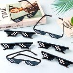 KIMOBER 10 Pack Pixelated Thug Life Sunglasses