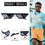 KIMOBER 10 Pack Pixelated Thug Life Sunglasses