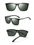 Men's Polarized Sunglasses - Matte Black Rectangular