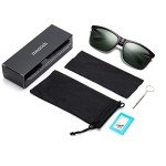 Men's Polarized Sunglasses - Matte Black Rectangular