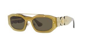 Versace Brown Mirror Gold Frame Sunglasses 51MM