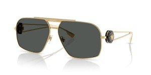 Versace Men's Gold Frame Sunglasses with Grey Lenses