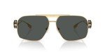 Versace Men's Gold Frame Sunglasses with Grey Lenses