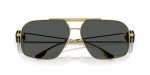 Versace Men's Gold Frame Sunglasses with Grey Lenses