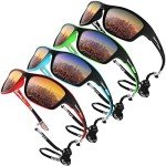 Fiada Men's 4-Piece Polarized Sports Sunglasses Set
