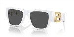 Versace Men's White Frame Sunglasses with Grey Lenses