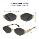 Retro Hexagon Sunglasses for Women - Vintage Style