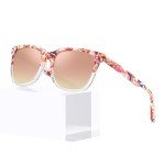 Trendy Retro Pink Lens Polarized Sunglasses for Women