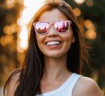 Trendy Retro Pink Lens Polarized Sunglasses for Women