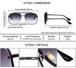 Oversized Square Aviator Gradient Sunglasses Unisex