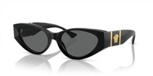 Versace Women's Black Frame Sunglasses with Grey Lenses
