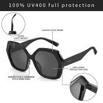 ZENOTTIC Retro Oversized Hexagonal Sunglasses for Women