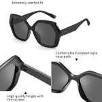 ZENOTTIC Retro Oversized Hexagonal Sunglasses for Women