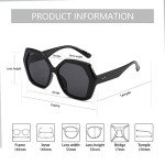 ZENOTTIC Retro Oversized Hexagonal Sunglasses for Women