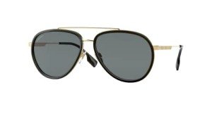 Burberry Oliver Gold Polarized Aviator Sunglasses Bundle