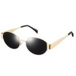 Retro Oval Designer Sunglasses with UV400 Protection