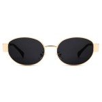 Retro Oval Designer Sunglasses with UV400 Protection