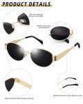 Retro Oval Designer Sunglasses with UV400 Protection