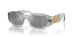 Versace Men's Transparent Grey Sunglasses with Silver Lenses