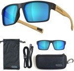 QOOL TIMES F1A Square Polarized Blue Sunglasses