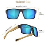 QOOL TIMES F1A Square Polarized Blue Sunglasses