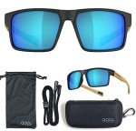 QOOL TIMES F1A Square Polarized Blue Sunglasses
