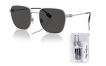 Burberry 55mm Silver/Dark Grey Square Sunglasses Bundle