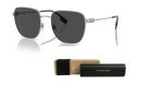Burberry 55mm Silver/Dark Grey Square Sunglasses Bundle