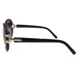 Chloe Women's Black-Gold Round Sunglasses, 58mm